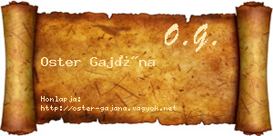 Oster Gajána névjegykártya